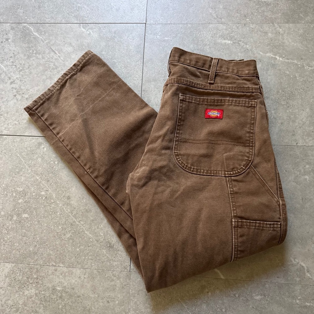 Vintage Dickies Brown Duck Canvas Carpenter Pants 34x32